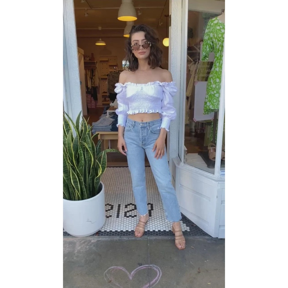 FAITHFULL THE BRAND Bel Rose Top Plain White S - Picture 4 of 9